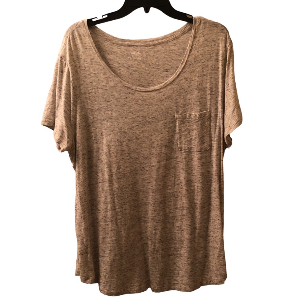 Old Navy Gray Scoop Neck Shirt Pocket XL